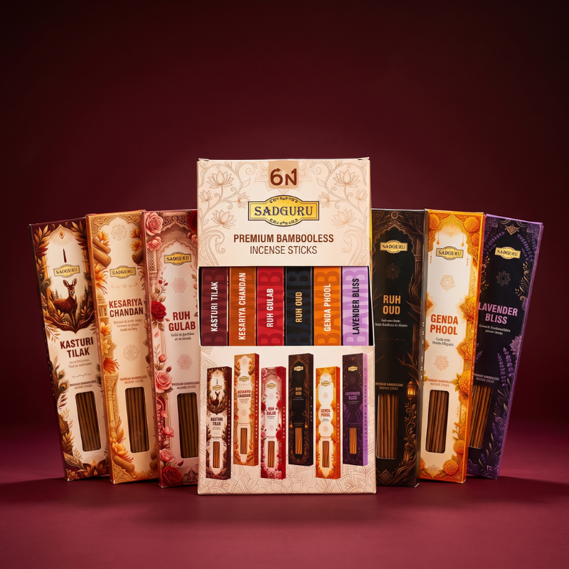 6-in-1 Bambooless Incense Combo (8" – 600g)