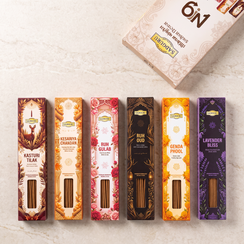 6-in-1 Bambooless Incense Combo (8" – 600g)