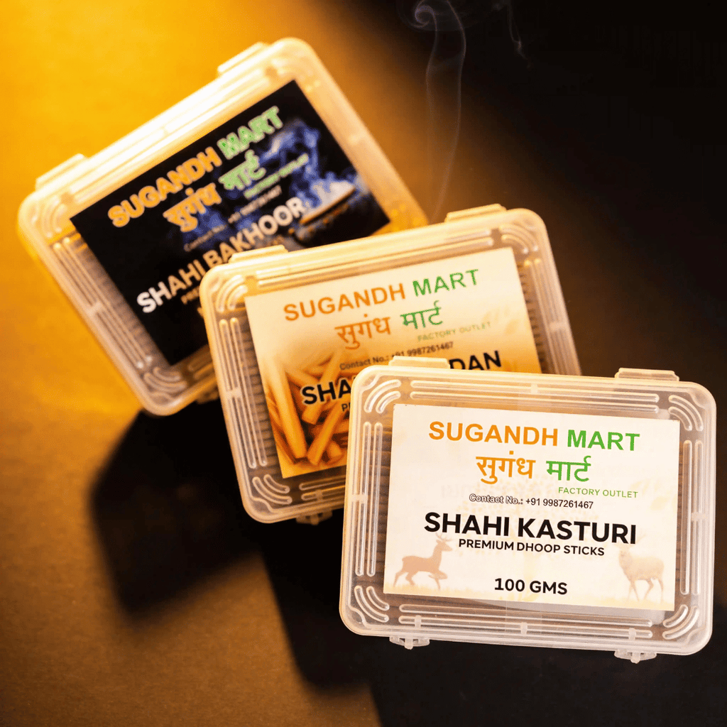 Shahi Trio Dhoop Combo — Chandan, Bakhoor & Kasturi | 300g