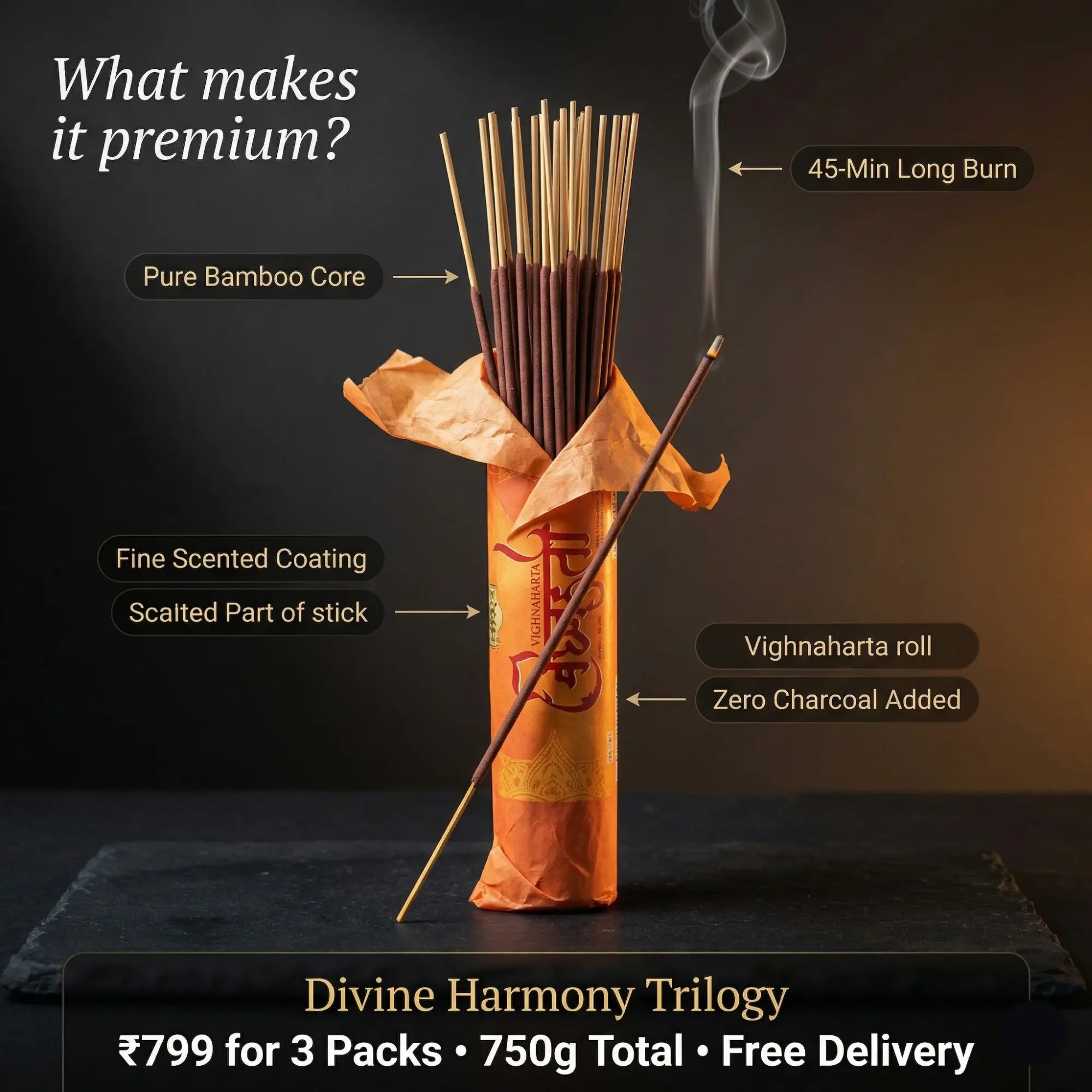 Trinity Divine Agarbatti – Krishna • Krishna Leela • Vighnaharta