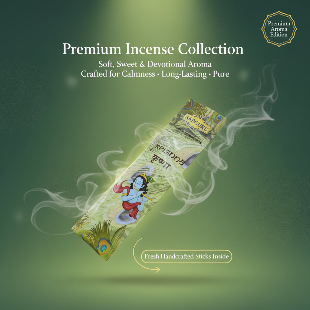 Hand holding a green package with a colorful design in a store setting